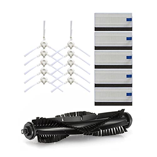 Side Brush+Filter with Sponge Kit Fit for 360 S6 Vacuum Cleaner Kit Fit for Rowenta Fit for Explorer Fit for Series 20 Fit for Robot Vacuum Cleaner Spare Parts Vacuum Cleaner Parts