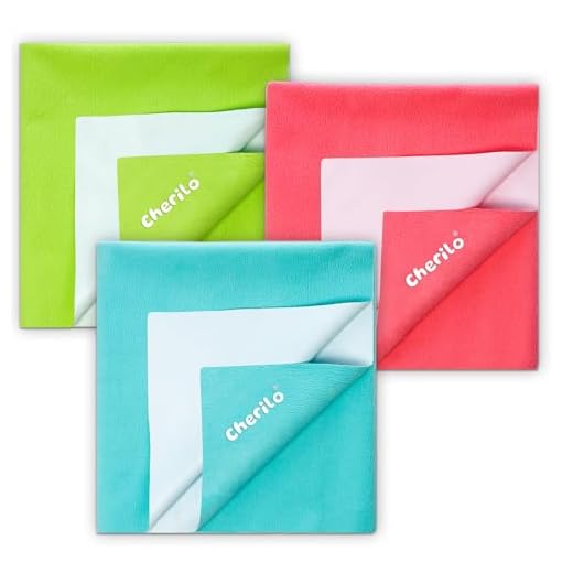 Cherilo Waterproof Reusable Baby Dry Sheet, Large Size (100 X 140cm) Pack of 3, (Sea Green + Pista Green + Salmon Rose)