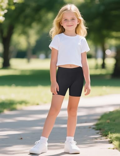 Image of KEREDA Girls Bike Shorts Cotton Cartwheel Dance Under Dress Shorts for Kids