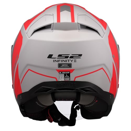 LS2 OF603 Infinity Ii Focus Jet Helmet, Grey-Red, Size L For Men - 6