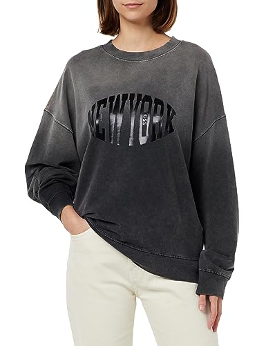 BOSS Damen C_elaslogan_Town Sweatshirt, Black2, M EU
