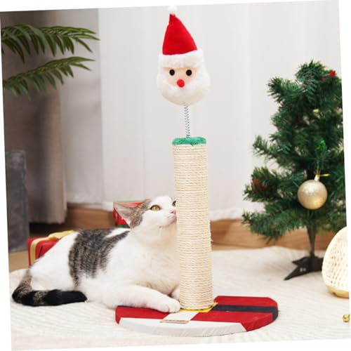Poste rascador de gato con sisal y base para piso miniatura 4