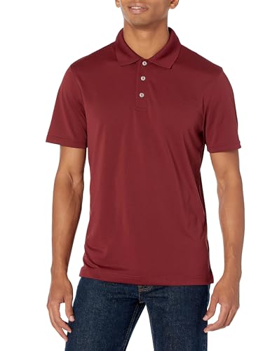 Amazon Essentials Men's Golf Polo Shirt, Short Sleeve, Slim-Fit, Quick-Dry, Rich Burgundy, XL