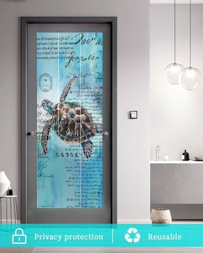 Vinilo Decorativo Ventana 17.7"x39.3" Azul Turquesa miniatura 5