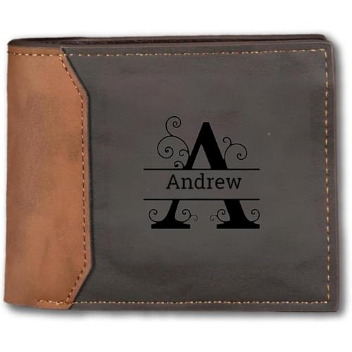 Personalized Wallet for Men – Custom Leather Wallet with Name Text Engraving, Monogram Gift for Husband, Dad, Son, Boyfriend – Father’s Day, Birthday, Wedding, Christmas Day, Anniversary, Engagement