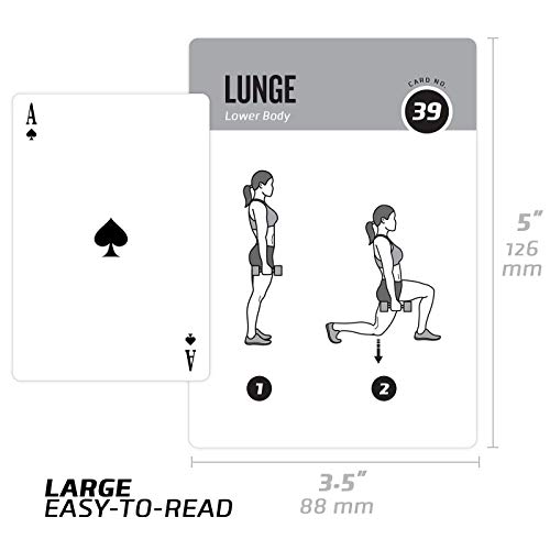 Exercise Cards Dumbbell Vol 1 Home Gym Workouts Strength Training Building Muscle Total Body Fitness Guide Workout Routines Bodybuilding Personal Trainer Large Waterproof Plastic 3.5”x5” Cards