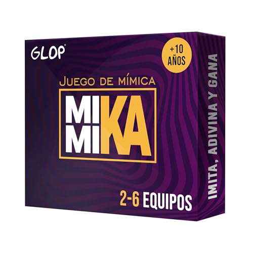 Glop Mimika Jogo de mesa de mímica e gestos para festas com adultos, família e amigos, jogo de cartas faladas com estratégia divertida para adivinhar palavras, caixa compacta, fácil de transportar