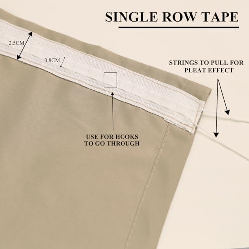 L.Z.E Non-See-Through Curtains Sand Beige - Image 2