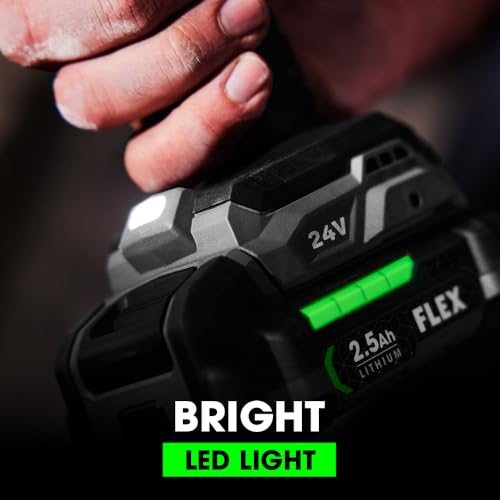 FLEX 24V Brushless Cordless 1/4-Inch Hex Impact Driver Kit with (2) 2.5Ah Lithium Battery and 160W Fast Charger - FX1351-2A thumbnail 6