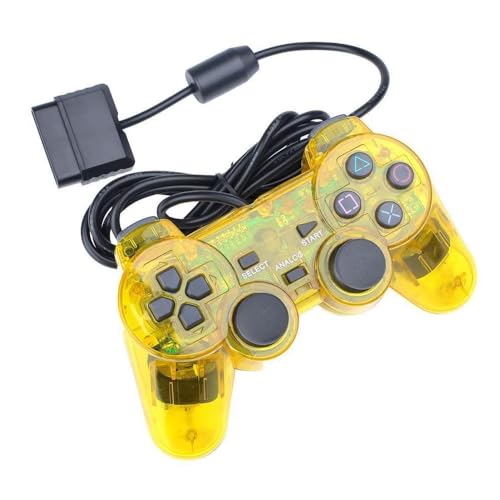 DARLINGTON & Sohns Controller Gelb Transparent passend für Playsation 2 PS2 PSX PSOne PS1 Playstation 1 Controller Analog Gamepad Joystick Joypad PS 2 Durchsichtig