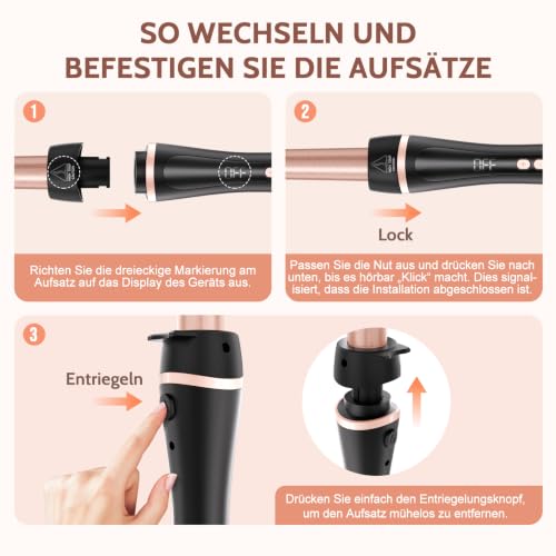 Lockenstab 5 in 1 für große und kleine Locken geeignet für alle Haartypen – Ansicht 6