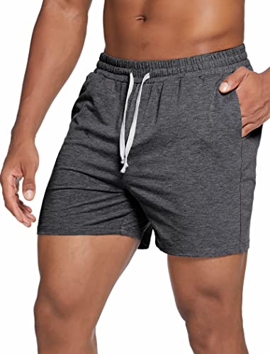 Image of Deyeek 5.5 Inch Mens Pajama Shorts Sleep Cotton Lounge PJ Lightweight Elastic Waist Drawstring Nightwear Bottom with Pockets