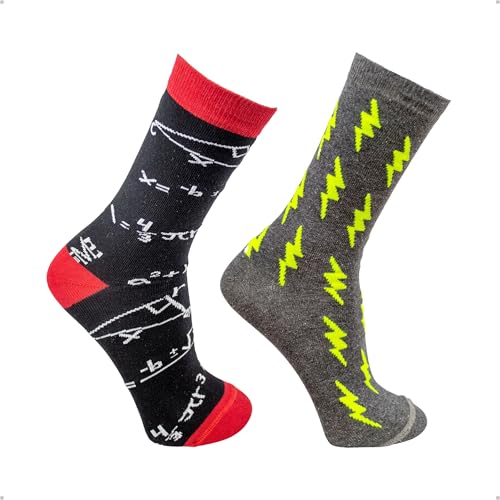Oddo Kit 2 Pares Meias Divertidas Geek Matemática Raio Cano Longo Tamanho Único 37-44 Lq