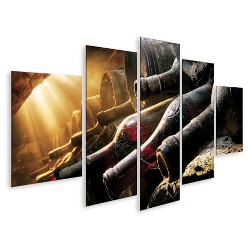 Impression sur toile 5 pièces cave à vin déco murale grand format