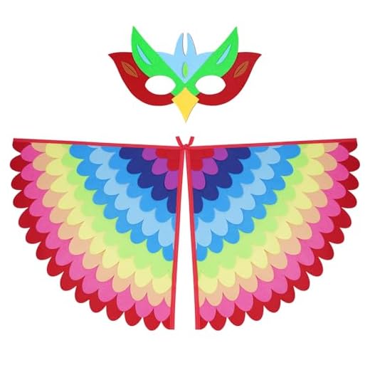 URAQT Alas Disfraz Pajaro Niño, 2pcs Disfraz Niña y Niños con Mascara y Alas de Pajaro, Capa Disfraz Pajaro de Fieltro de 3 a 8 Años, Disfraz Carnaval Niña y Niño para Halloween Navidad Cosplay Fiesta