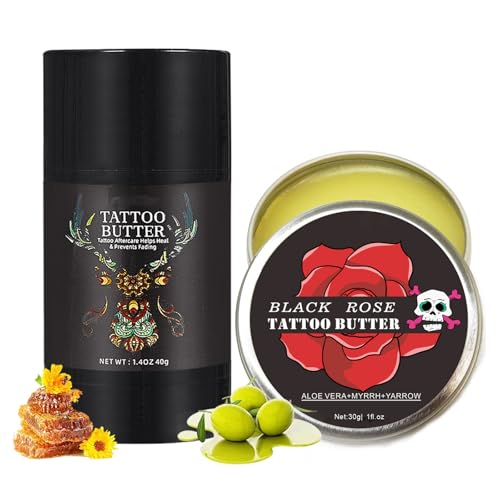 2 unidades de crema para tatuajes, mantequilla para tatuajes, crema natural para el cuidado del tatuaje
