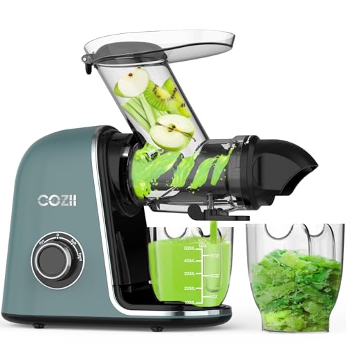 COZII Cold Press Juicer,Non-Clog Slow Masticating Juicer Soft/hard Mode &