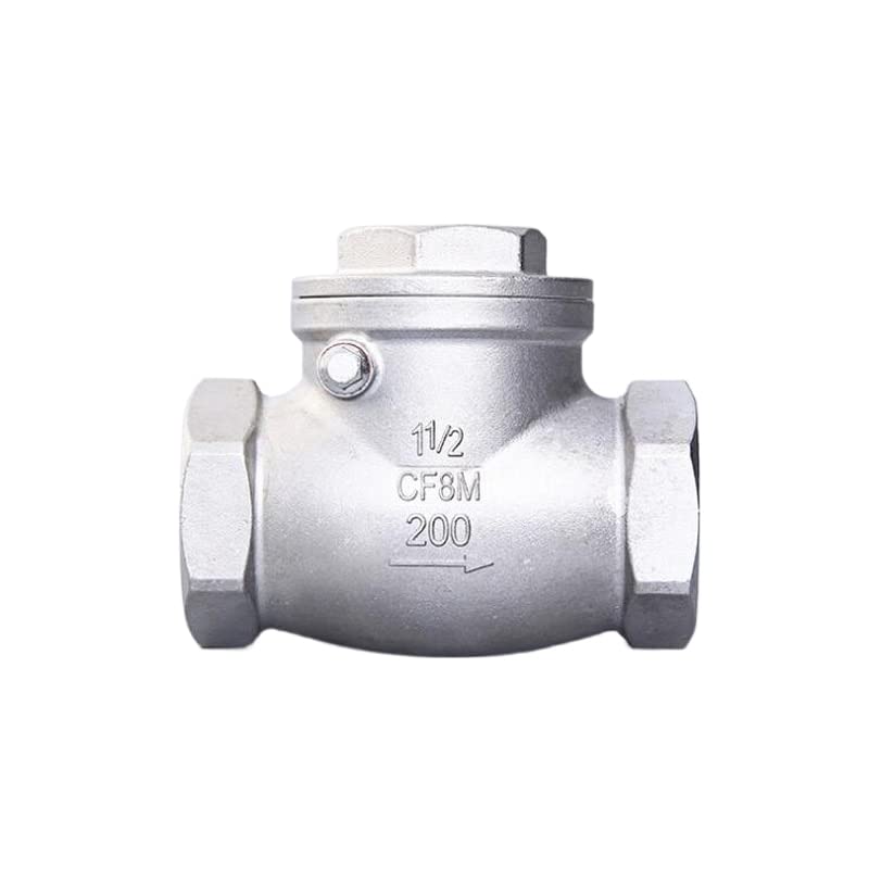 Aurorad CF8M 1/2'' - 2'' BSP Filettatura Femmina Valvola di ritegno in Acciaio Inossidabile 304 SS304 SS201 Valvole a Battente filettate Orizzontali a 2 Vie (Color : 1-1/2", Size : SS201)