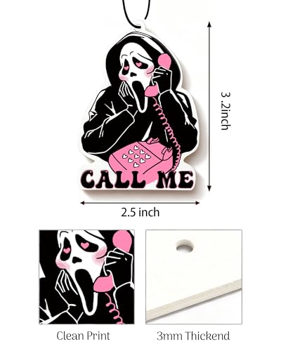 Image of 5Pcs Pink Ghost Car Air Fresheners, Cute Horror Car Interior Accessories Hanging Scents Anime Freshener Automotive Room Decor for Women Teen Girls Gift
