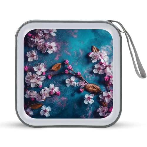 Rangement CD portable pour voiture et voyage pochette 40 DVD à fleurs