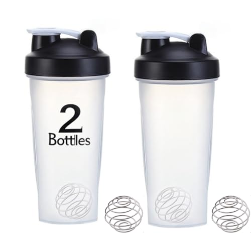 Comparison: Shaker Bottle Near Me 7 otylzto 2 Pack 28 oz Shaker Bottles for Protein Mixes, Protein Shaker Bottle with Stainless Steel Whisk Ball, Shaker Cup, Protein Bottle, Protein Shake Bottles