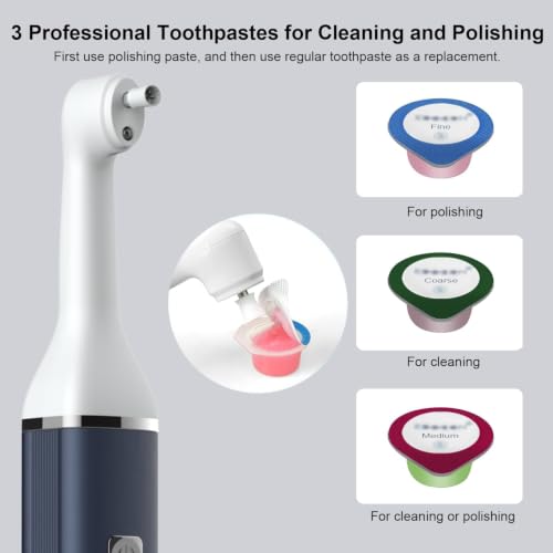 Image of Tooth Polisher,Teeth Polishing Kit for Daily Cleaning,Polishing Then Whitening of Tooth (Professional Toothpaste Include),USB Rechargeable Dental Polisher with LED Light,6 Heads,5 Speed Modes