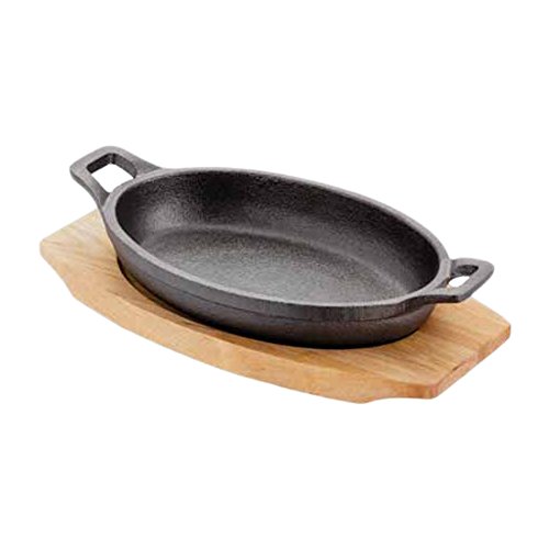 Buy Judge Sizzle & Serve Cast Iron Gratin Dish with Wooden Platter, 6