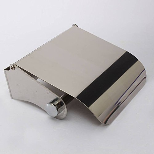 RSP Quality bit® Toilet Tissue Paper Roll Holder/Dispenser with Lid - Stainless Steel Bathroom Silver 3
