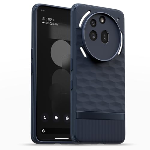Image of Pikkme Back Cover for Nothing Phone 3a Pro 5G Soft Grip 3D Hexa Cube Texture Silicone Bumper Case (Blue)