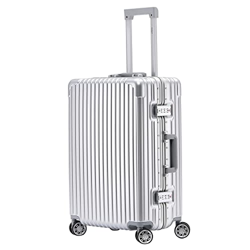 Flight Knight Premium Travel Case - 8 Roues Pivotantes - Serrure - Valise Rigide Legere pour Bagage a Main Ou Bagage Enregistre - Extremement Durable Aluminium - Plus De...