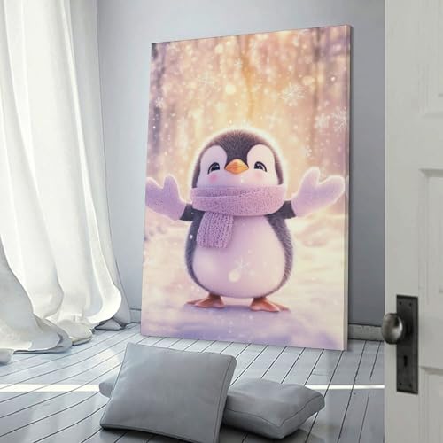 Impression sur toile pingouin 50x75cm tableau mural maison