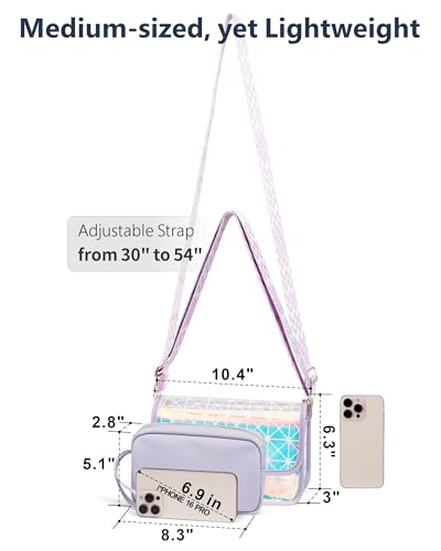 Image of PACKISM Clear Bag for Stadium Events - Clear Purses for Women Transparent Crossbody Messenger Bag for Concerts Game Day