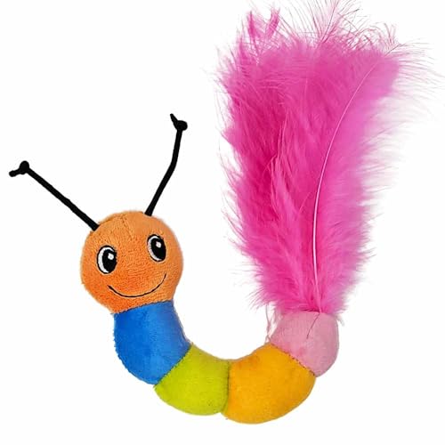 Nobby Plüsch Raupe mit Feder, mit Catnip 15 cm