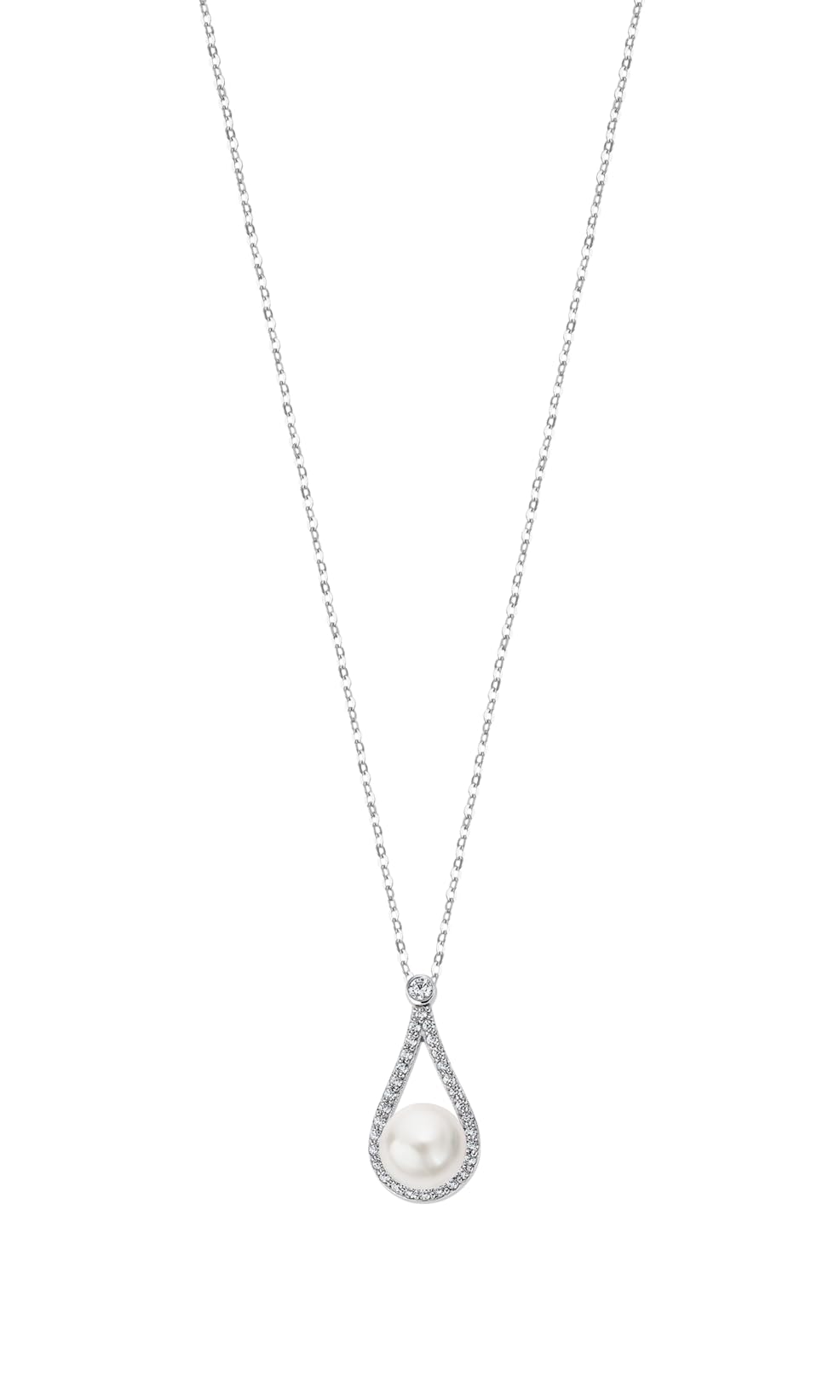 Collana Donna Lotus Silver LP3481-1/1 In Argento Con Perla Bianca E Zirconi 8430622802959