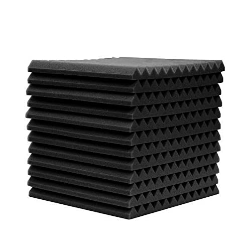 Mousse acoustique noire 30 cm lot de 12 pour stopper l'écho de la pièce