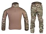 Menschen Armee Militär Trainingsbekleidung Airsoft Paintball Kriegsspiel BDU Anzüge Kampf Gen2 Taktisch Uniform Hemd Hose Kniepolster Multicam MC (XL)