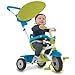 smarTrike Triciclo 3 en 1 Touch Steering 618-0100 con Cremallera, construcción de Metal, Color Azul y Verde