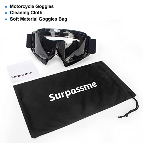 Surpassme MTGG003BKN Motorcycle Goggles Uv Protection Ridding Glasses thumb #3