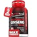 Korean Red Panax Ginseng Capsules 1500 mg Supplement -120 Vegan Pills High Ginsenosides Powder Extract to Boost Energy, Endurance, Mood, Performance & Sexual Health Pills for Men and Women