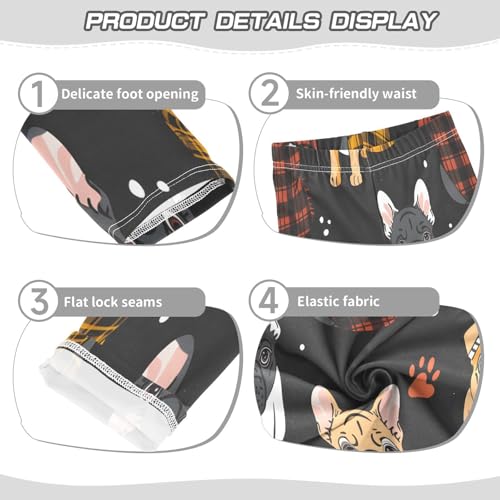 Toddler Girls Leggings Printed Yoga Pants Leggings Grid Scarf Dog for Kids3