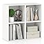 Wooden Shelf Giantex 4-Cube Bookcase, Stackable Cube Storage Organizer W/Open Bookshelf, Wooden Display Shelving Unit Small Space Diy Modular Cubby Storage System H Book Shelf