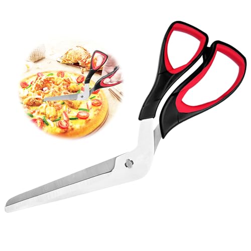 Relota tijeras pizza, multifuncionales corta tijera cocina acero inoxidable, mango de agarre suave de Calidad Alimentaria cortapizzas, afilada cortador de Pizzas Apto para Lavavajillas