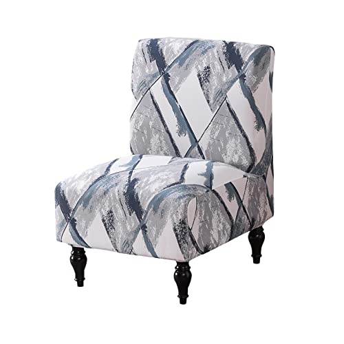Image of Eco-Ancheng Armless Chair Slipcover - Removable, Washable, Printed Accent Chairs for Living & Dining Room
