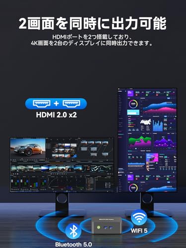 undefined GMKtec ミニPC【第12世代 Intel N95 初登場|N97より高速】G3S ミニPC mini pc 16GB+512GB SSD 小型デスクトップ Windows11 Pro搭載 4コア/4スレッド 最大3.4GHz NVMe M.2 2280 PCIe3.0 WiFi5 有線LANポート 高性能 静音 超軽量 省電力 ミニpc mini pc 企業用/業務用/在宅用に最適 の商品画像 5