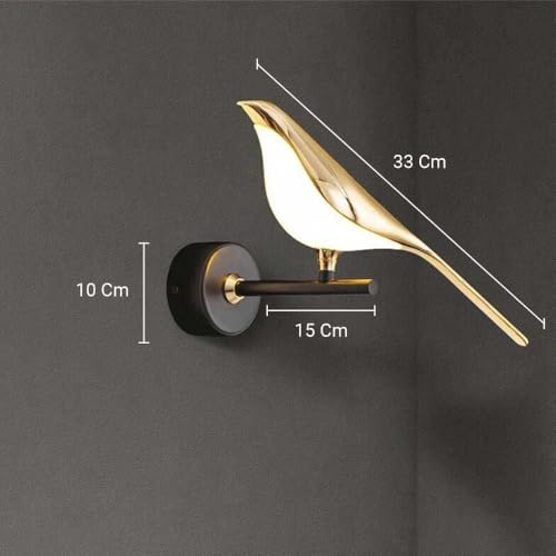 Image of Desidiya Metal Modern Chirpy LED Bird Light for Living Room,Bird Pendant Light for Wall Luxury & Elegant,Night Light Decor Bedroom Fancy Light for Dining Area Decoration for Staircase,Hallway,Kitchen