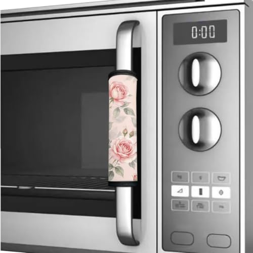 Image of Refrigerator Door Handle Covers Set of 6 Kitchen Electrical Appliances Handle Protector Anti-Slip Fridge Microwave Oven Home Accessories, Light Pink Rose