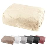 heimtexland ® Spannbetttuch Cashmere Touch Teddy Plüsch Spannbettlaken Super Soft ÖKOTEX Nicky 180x200 Creme Typ585
