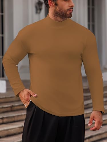 Men's Mock Turtleneck Slim Fit Pullover Long Sleeve Knitted Sweater Solid Casual Basic Tops3