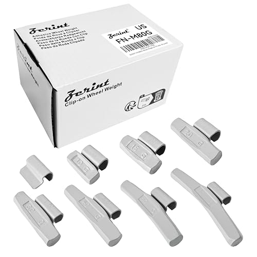 ZERINT Wheel Weight Kit FN Style ;Grey 80 pcs/kit: 5g, 10g, 15g, 20g 15pcs Each, 30g, 40g, 50g, 60g 5pcs Each(FN-M80G)