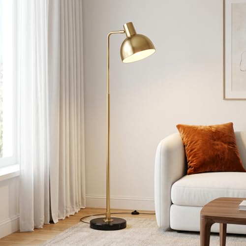 Image of Floor Lamp 3-Color CCT (Warm + Natural + Cold White) Gold Metal Standing Lamp for Living Room Bedroom Reading Corner Study